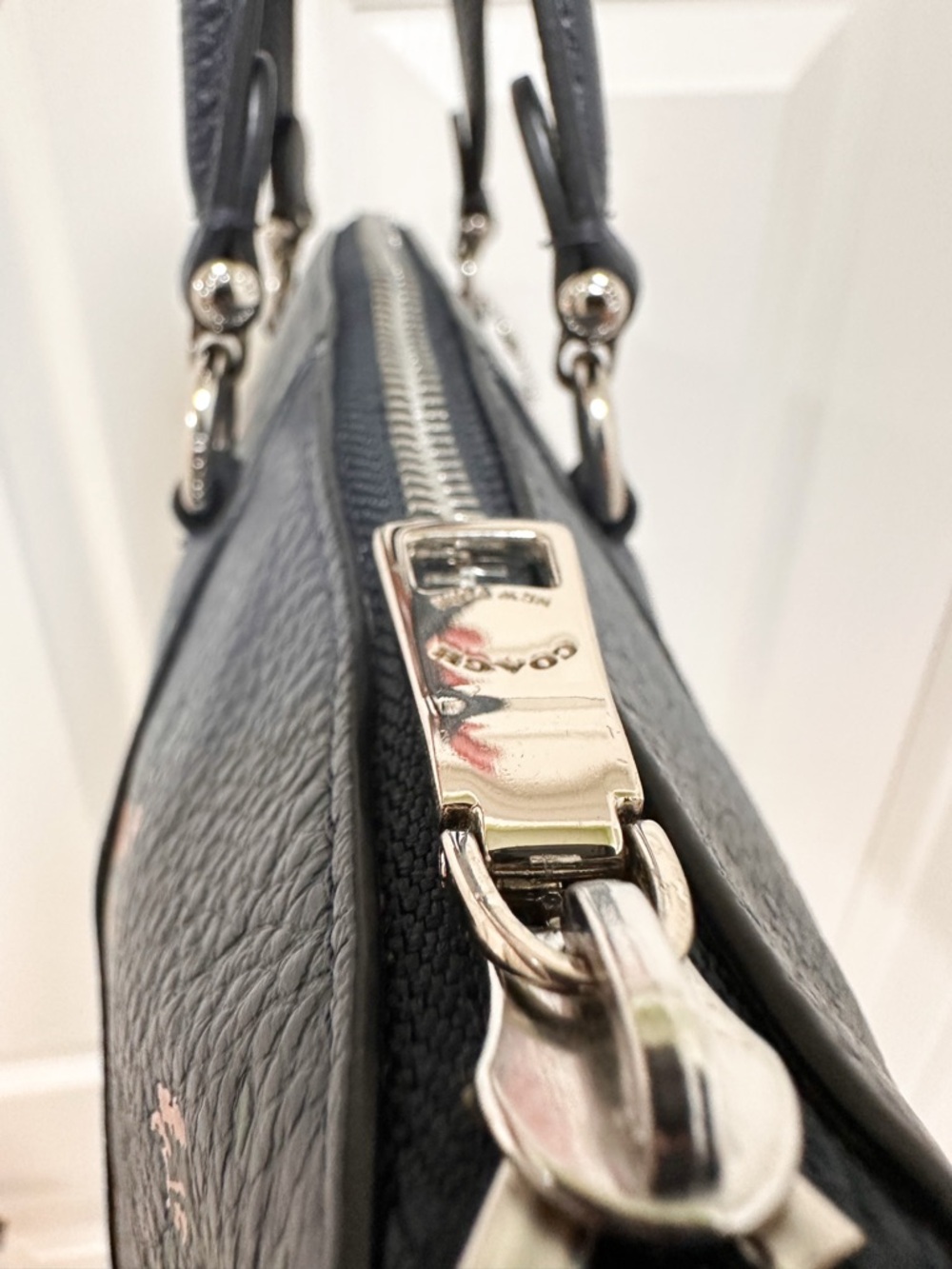 Coach Prairie Satchel Crossbody Rose Bouquet Midnight Floral Leather - Picture 12 of 14